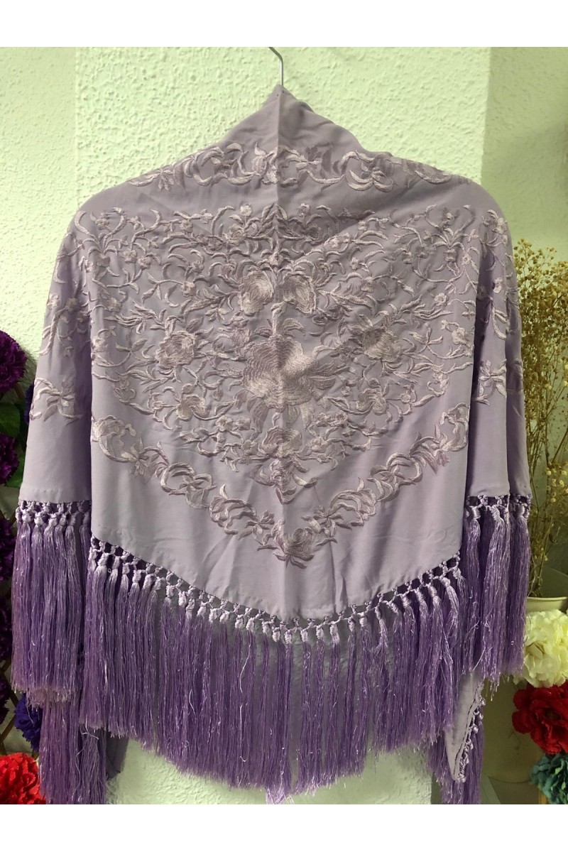 Mantoncillo de flamenca ANDALUCÍA lila al tono