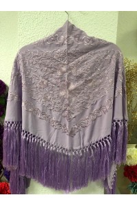 Mantoncillo de flamenca ANDALUCÍA lila al tono