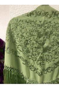 Mantoncillo de flamenca ANDALUCÍA verde manzana al tono