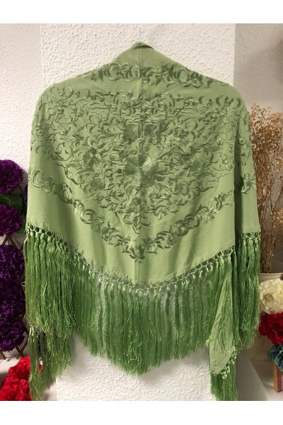 Mantoncillo de flamenca ANDALUCÍA verde manzana al tono