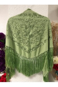 Mantoncillo de flamenca ANDALUCÍA verde manzana al tono