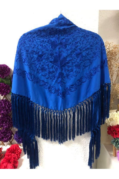 Mantoncillo de flamenca ANDALUCÍA azulón al tono