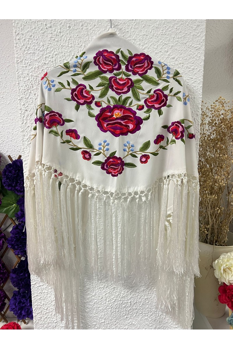 Mantoncillo de flamenca de niña PEONITA blanco roto