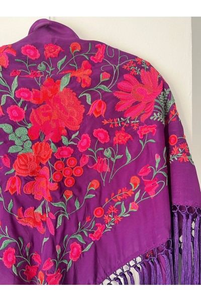 Mantoncillo de flamenca ALGAIDA morado