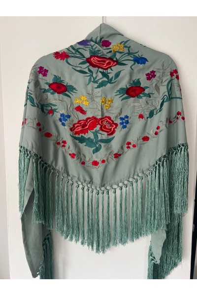 Mantoncillo de flamenca ALEGRÍA verde jabonoso