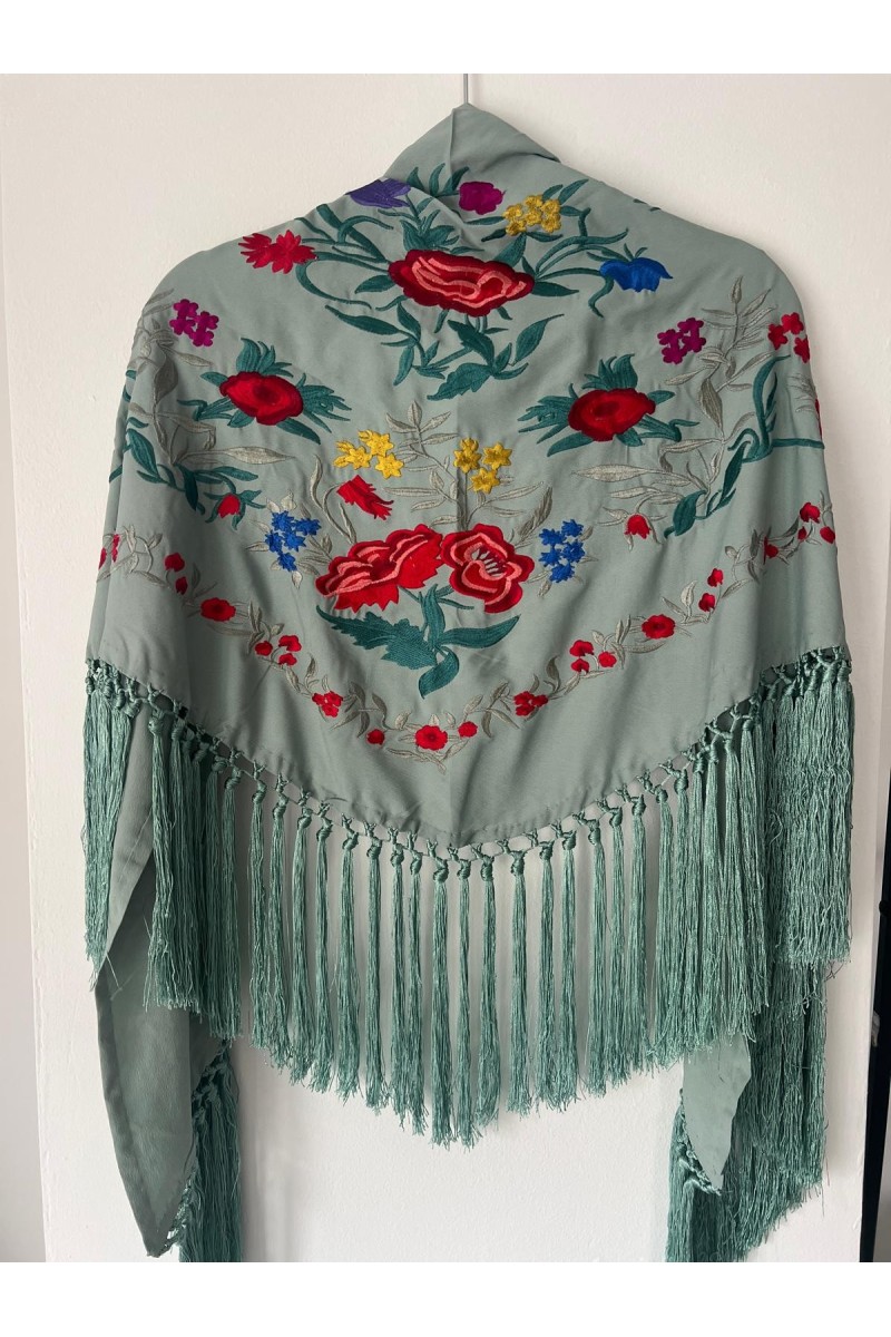Mantoncillo de flamenca ALEGRÍA verde jabonoso