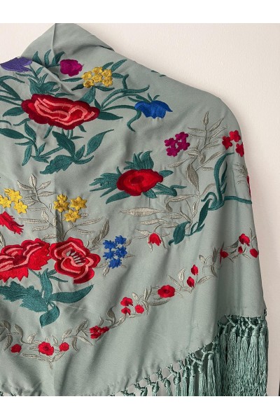 Mantoncillo de flamenca ALEGRÍA verde jabonoso