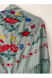 Mantoncillo de flamenca ALEGRÍA verde jabonoso