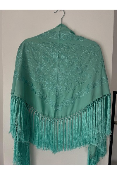 Mantoncillo de flamenca ANDALUCÍA verde agua