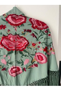 Mantoncillo de flamenca JARAL verde jabonoso