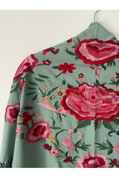 Mantoncillo de flamenca JARAL verde jabonoso