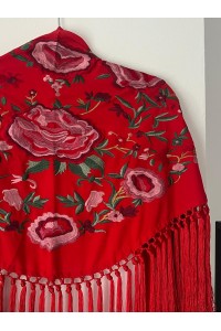 Mantoncillo de flamenca JARAL rojo