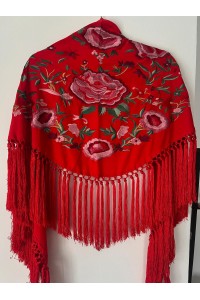 Mantoncillo de flamenca JARAL rojo