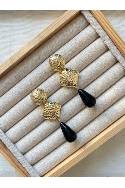 Pendientes CANDELA dorado y negro