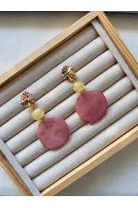Pendientes DALIA dorado y rosa