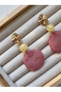 Pendientes DALIA dorado y rosa