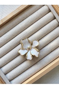 Broche AZAHAR nácar y dorado
