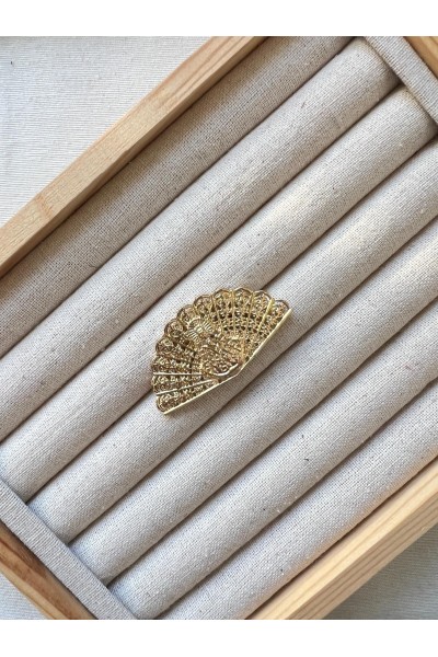 Broche ABANICO ROCÍO dorado