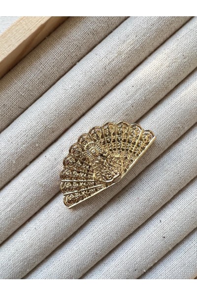 Broche ABANICO ROCÍO dorado