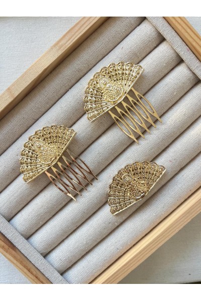 Broche ABANICO ROCÍO dorado