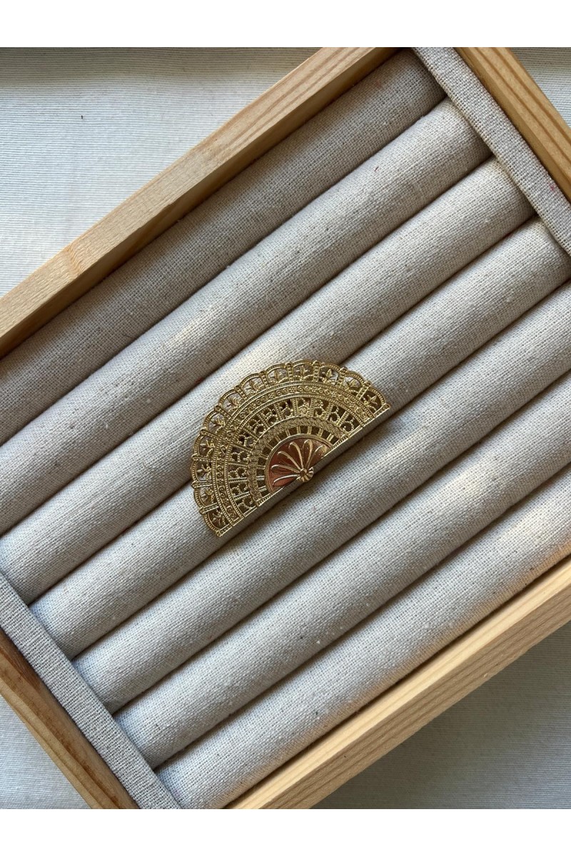 Broche ABANICO grande dorado