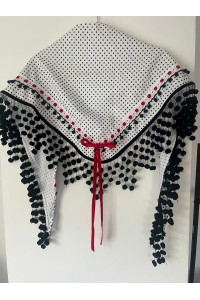 Pico de flamenca OLEÁ blanco lunaritos negros