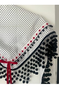 Pico de flamenca OLEÁ blanco lunaritos negros