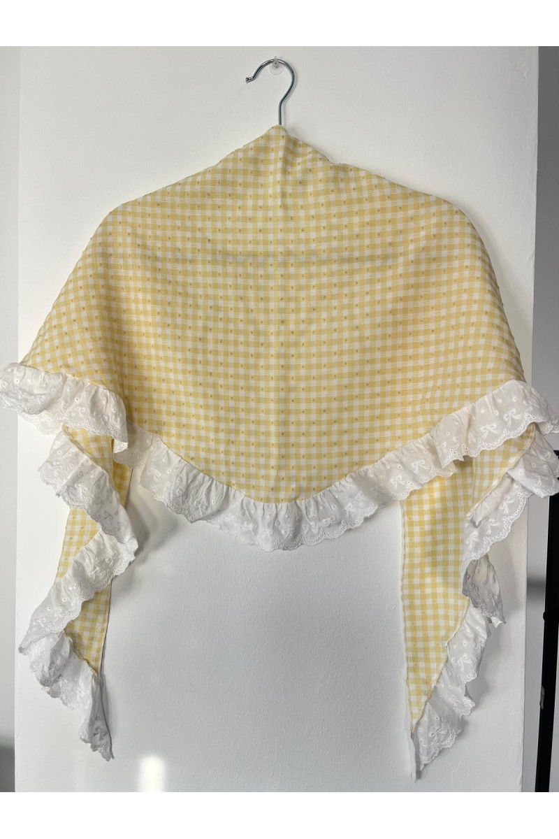 Pico de flamenca ROMERITO, blanco, amamarillo, batista