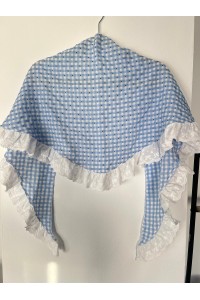 Pico de flamenca ROMERITO, blanco, azul, batista. Exclusivo