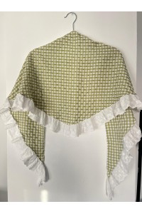Pico de flamenca ROMERITO, blanco, verde seco, batista. Exclusivo