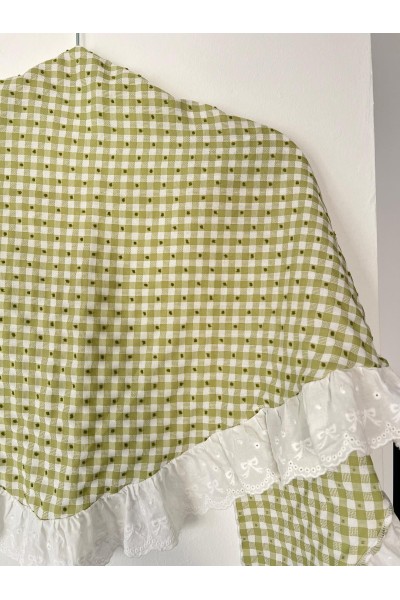 Pico de flamenca ROMERITO, blanco, verde seco, batista. Exclusivo