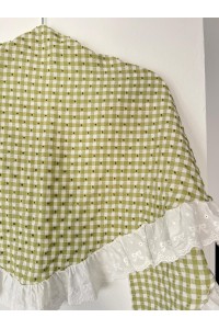 Pico de flamenca ROMERITO, blanco, verde seco, batista. Exclusivo