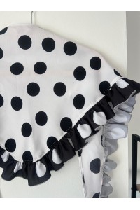 Pico flamenca CARMELA blanco, negro, volante. Exclusivo PURA FLAMENCA