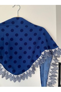 Pico de flamenca MANUELA azulón dos tonos, volante. tira bordada.