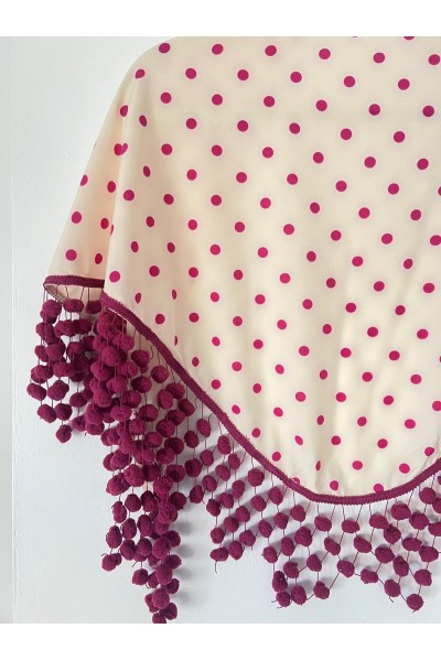 Pico de flamenca BELÉN vainilla y buganvilla con madroños. Exclusivo