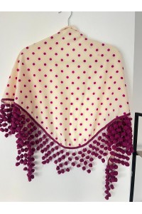 Pico de flamenca BELÉN vainilla y buganvilla con madroños. Exclusivo