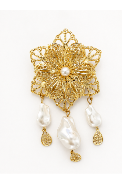 Pendientes MAREA dorados y perlas