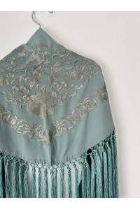Mantoncillo de flamenca niña ANDALUCÍA verde jabonoso oscuro