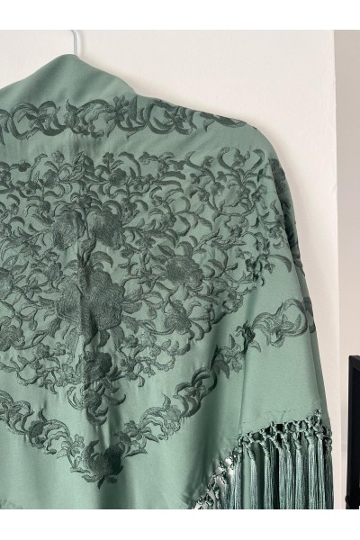 Mantoncillo de flamenca ANDALUCÍA verde jabonoso oscuro