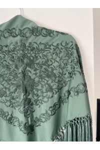 Mantoncillo de flamenca ANDALUCÍA verde jabonoso oscuro