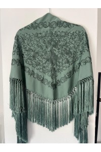 Mantoncillo de flamenca ANDALUCÍA verde jabonoso oscuro