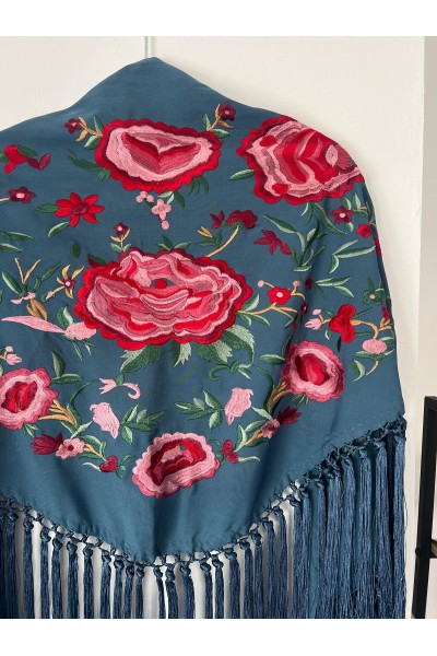Mantoncillo de flamenca JARAL azul ducado