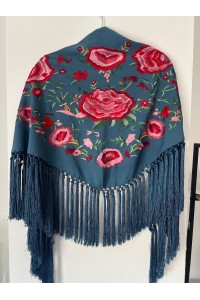 Mantoncillo de flamenca JARAL azul ducado