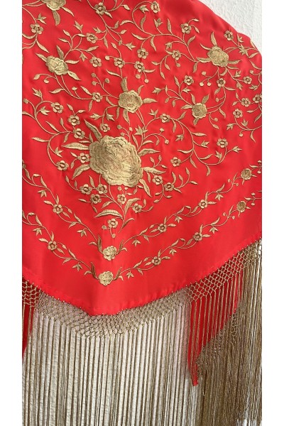 Mantoncillo HADA coral y dorado