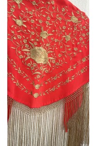 Mantoncillo HADA coral y dorado
