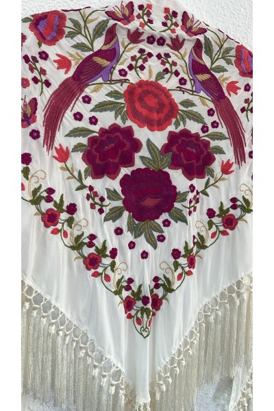 Mantoncillo FAISÁN blanco, borlones