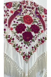 Mantoncillo FAISÁN blanco, borlones