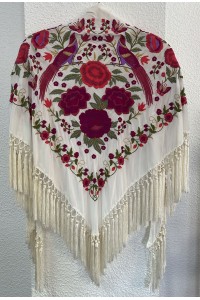 Mantoncillo FAISÁN blanco, borlones