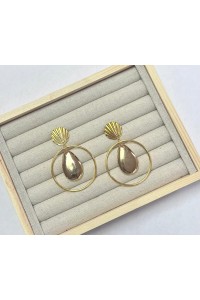 Pendientes AROS LAGRIMA dorados, latón