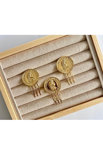 Peinecillo MONEDA GRANDE dorada